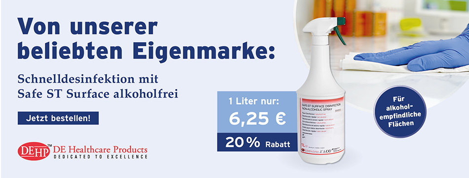 Alkoholfrei, empfindliche Flaechen, Gebrauchsfertig, zur Desinfektion und Reinigung von medizinischem Inventar und Flächen